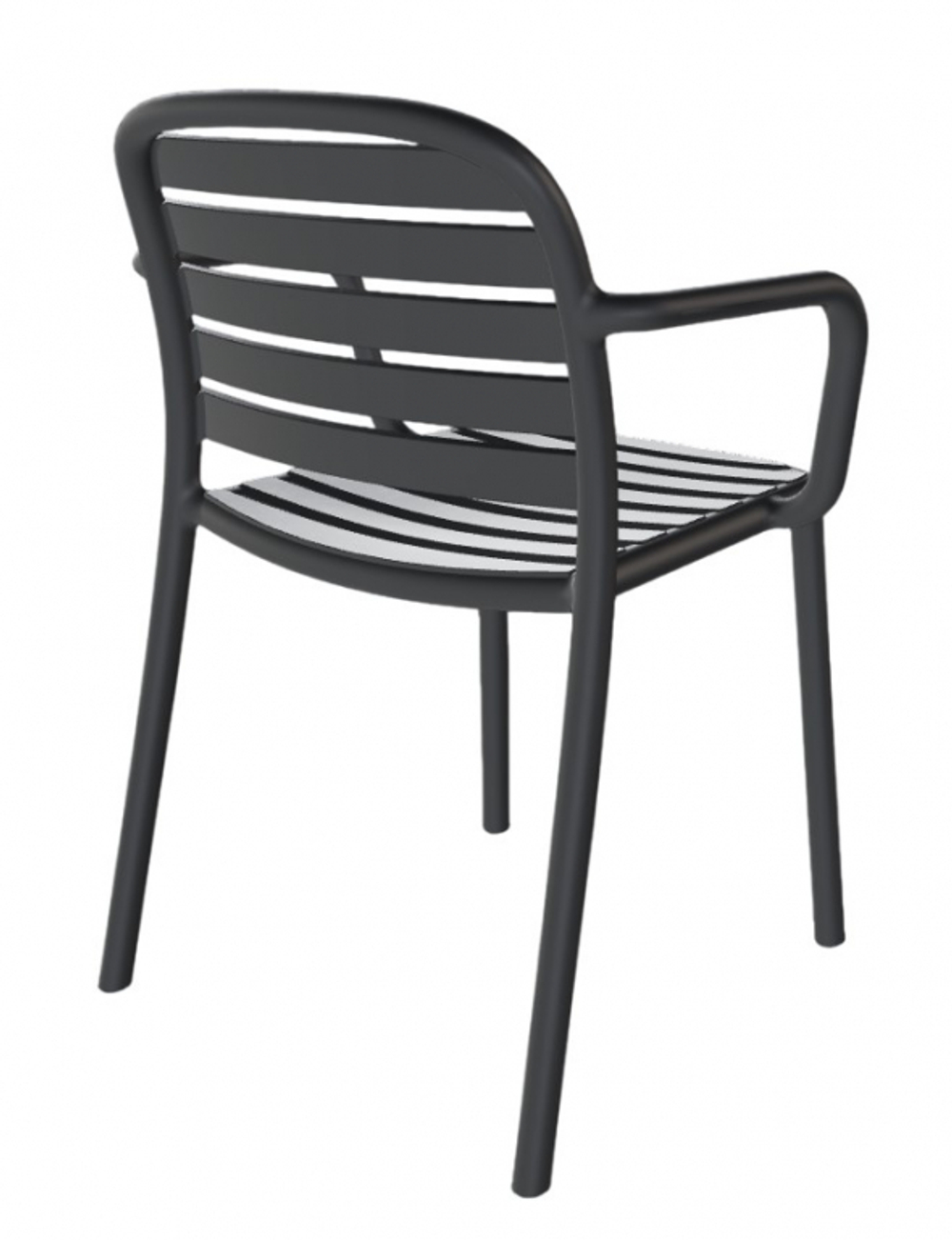 Кресло пластиковое Papatya Tarabya-K, антрацит