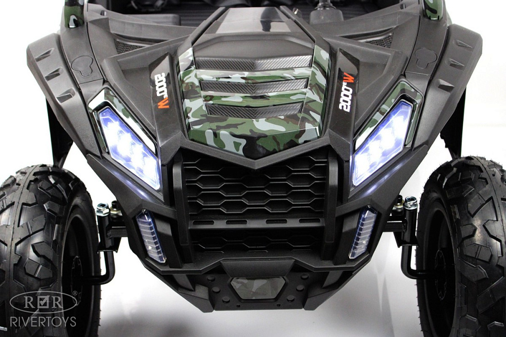 Детский электромобиль RiverToys M222MM зеленый камуфляж