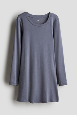H&M Трикотажное платье с длинным рукавом, синий