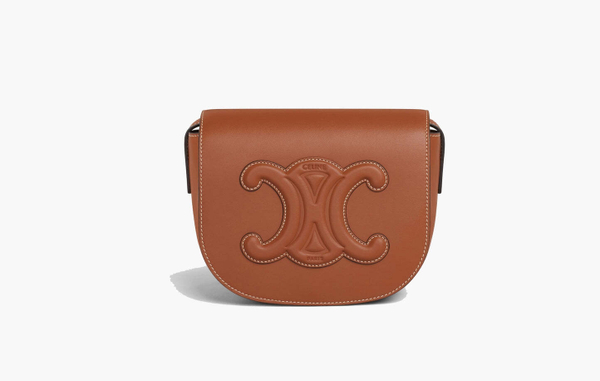 Сумка Celine Triomphe Folco Cuir Smooth Calfskin Leather Bag Tan