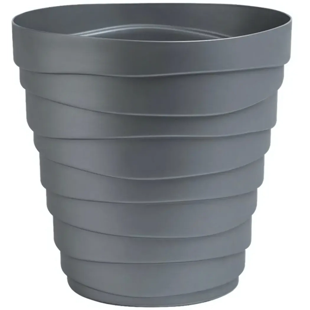 Кашпо для цветов пластиковое 2,25л d-18см «Бархан» Серебряный