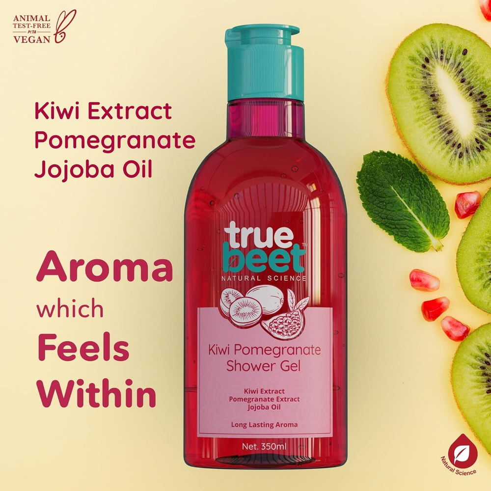 Гель для душа Truebeet Kiwi Pomegranate Body Wash с экстрактом Киви, граната и маслом жожоба для тела (350 мл)