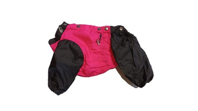 Комбинезон, утепленный байкой 28 девочка (обхват груди 59 - 66) розовый - черный