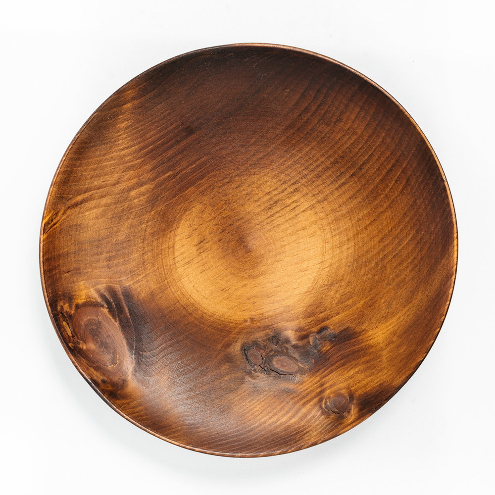 Деревянная тарелка Art of Siberia из сибирского кедра, плоская, 21,5 см. T99