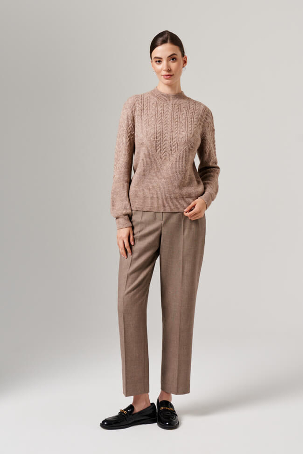 23094 Джемпер женский (бежево-серый)