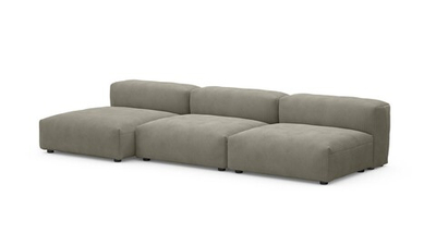 Диван с оттоманкой Фиджи (малый) Cilium Brown 315*137*62 см, Коричневый Вельвет Нераскладной Фиеста