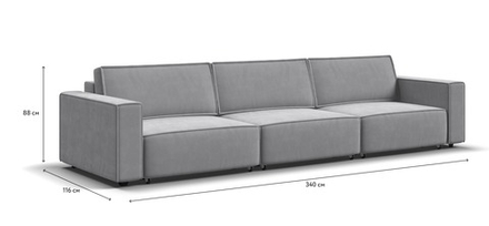 Диван Босс Софт Модуль Макс Велюр Монолит сталь