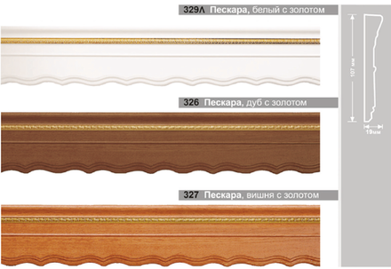 Планка багетная деревянная Пескара арт. 326, цвет дуб с золотом (ширина 107 мм)