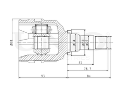 ШРУС внутренний UNIO CVJ-30022