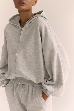 Толстовка на молнии Светло-серый меланж