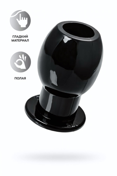 Анальная втулка c тоннелем черная 7,5 см
