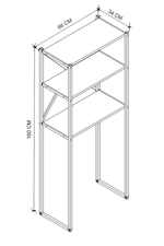 Стеллаж для ванной комнаты METHAL - антрацит