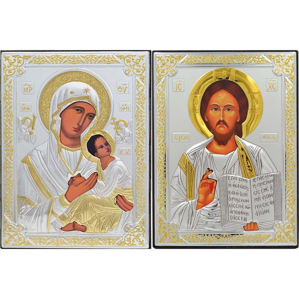 Венчальные иконы: Спас Вседержитель и Страстная Божия Матерь