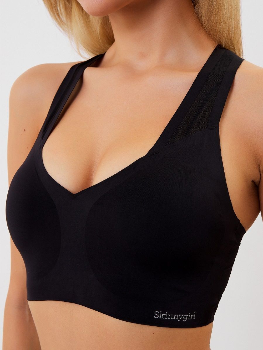 Бесшовный бюстгальтер-топ со спинкой-сеткой Laser Bra (Размер: XL) (Цвет: красный)