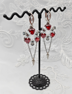 Набор для создания серег Triangle, Red/Silver