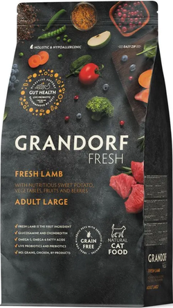 GRANDORF Fresh CAT 2кг. LARGE Свежее мясо Ягненка с Бататом для крупных кошек