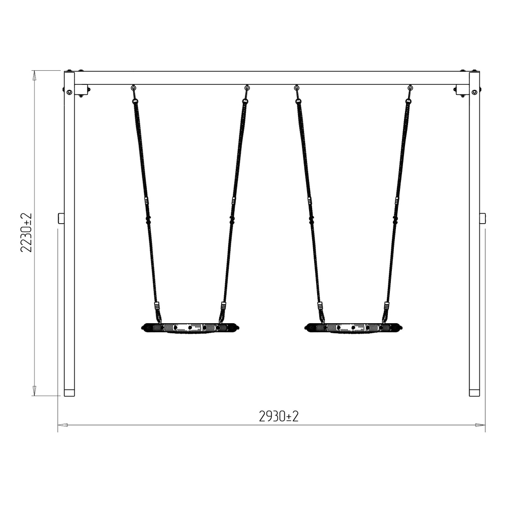 Деревянные качели с двумя качелями гнездо 60 см