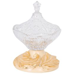 Сахарница стеклянная с крышкой Боа Айвори