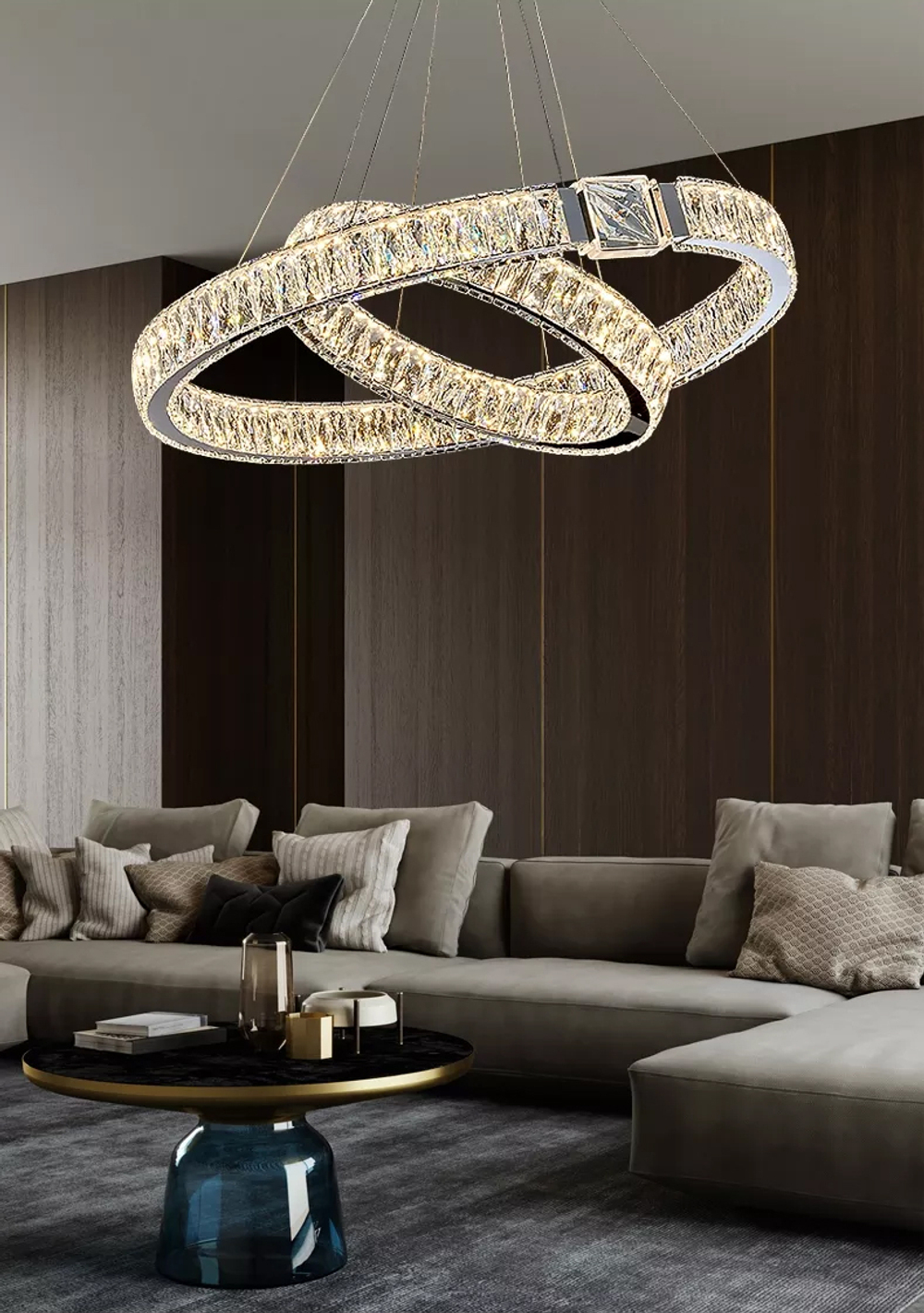 Люстра D8010P/2R/D800+600 silver