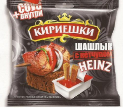 Сухарики Кириешки 60г + соус HEINZ в ас.