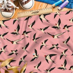 Ткань премиум дюспо ласточки в полете