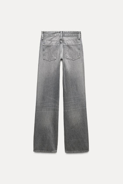 ZARA ДЖИНСЫ TRF WIDE LEG СО СРЕДНЕЙ ПОСАДКОЙ, СВЕТЛО-СЕРЫЙ