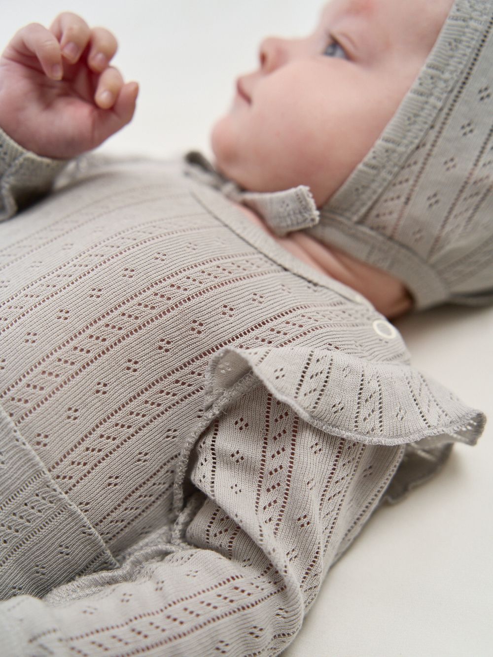 Боди с крылышками "Жемчуг" из ажурного хлопка 0+