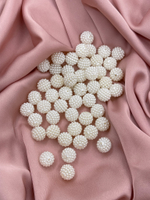 Бусины шамбала белые (перламутровые) 500 грамм (±5гр)