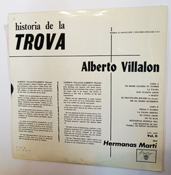 Винтажная виниловая пластинка LP Alberto Villalon Hermanas Marti Historia De La Trova, Vol. II (Cuba)