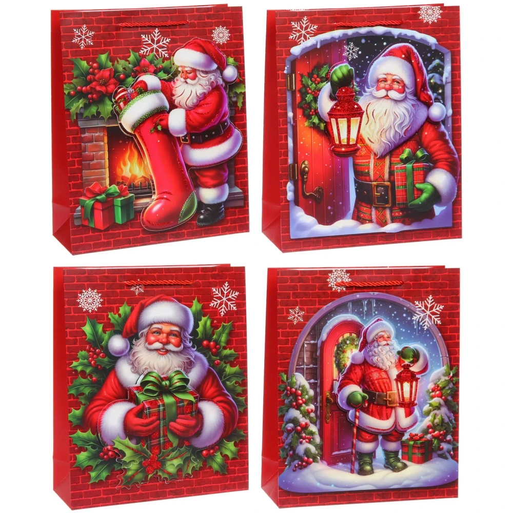 Пакет подарочный «Добрый Дедушка Мороз» 32X26X10 см