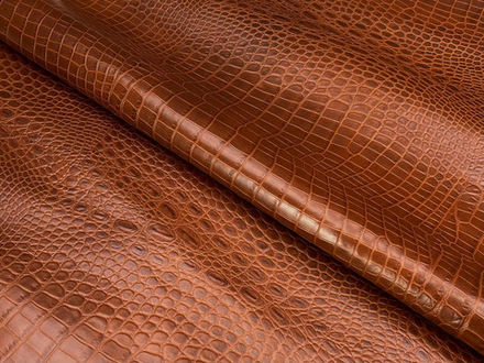 Крокодил цв. Коньячный / Porosus Cognac, толщ. 0,9-1,1 мм, натуральная кожа