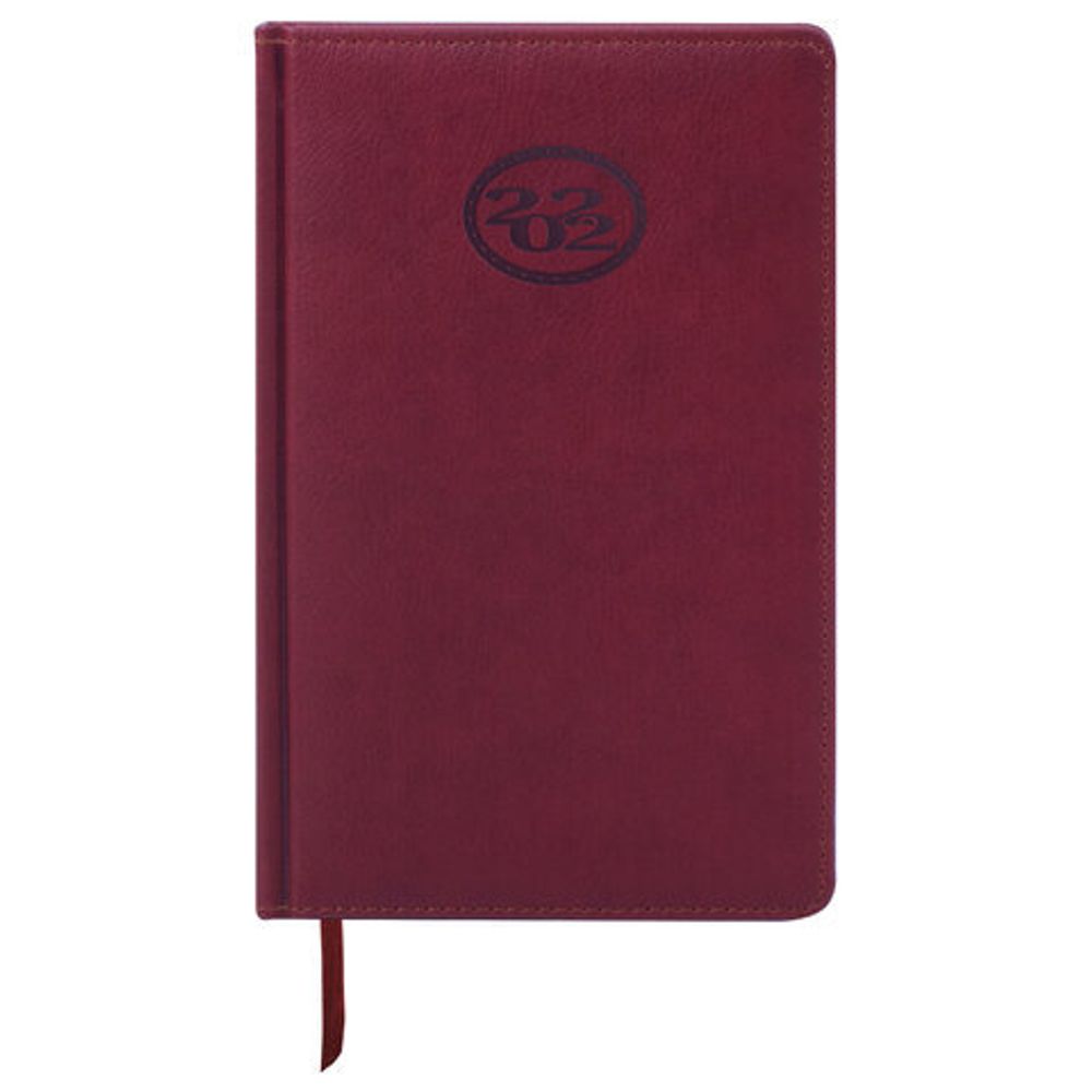 Ежедневник датированный 2022 А5 138x213 мм BRAUBERG "Favorite", под кожу, бордовый, 112729