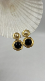 Клипсы с чёрными и «жемчужными» вставками Anne Klein