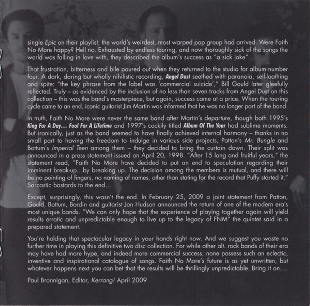 FAITH NO MORE - The Very Best Definitive Ultimate Greatest Hits Collection (2CD) Новый запечатанный музыкальный диск