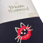 VIVIENNE WESTWOOD ЛЕГГИНСЫ СИНИЕ С ВЫШИВКОЙ В ВИДЕ КОТА