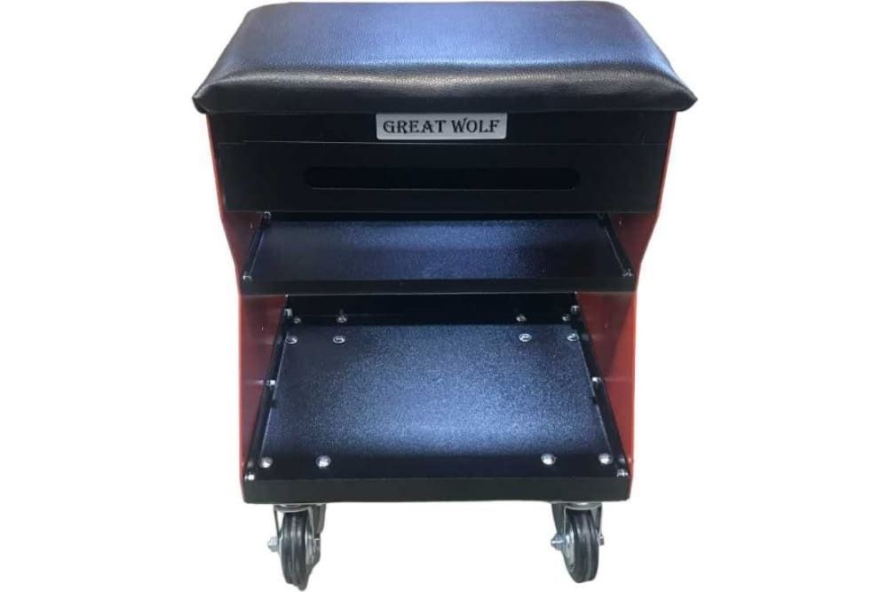Great Wolf (GWT-R1) Подкатной ремонтный стул (красный)