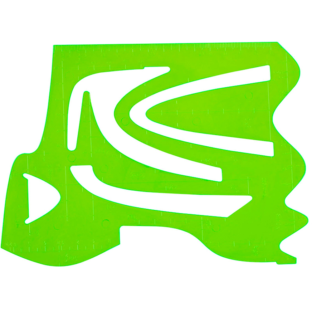 Трафарет графиков функций СТАММ, пластиковый, зеленый