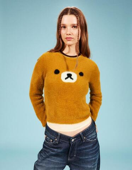 BERSHKA Свитер Rilakkuma, оранжевый