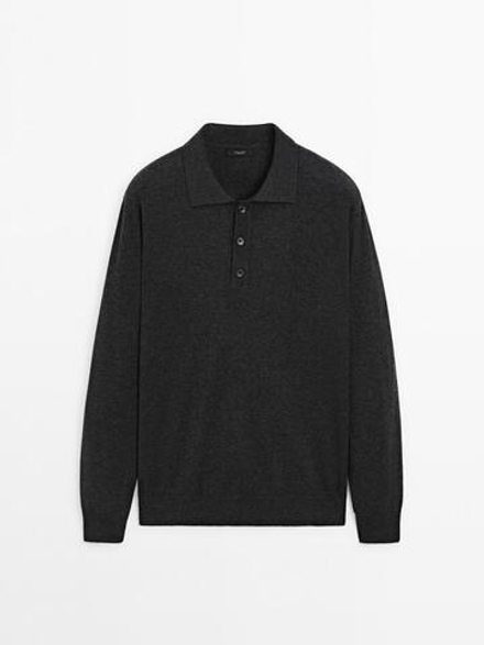 Massimo Dutti Поло из смесовой шерсти, серый