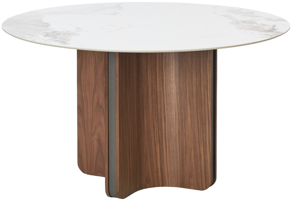Стол М-City DISAUR Кастелла (Castela) 135 Белый мрамор Ca071, керамика, Орех
