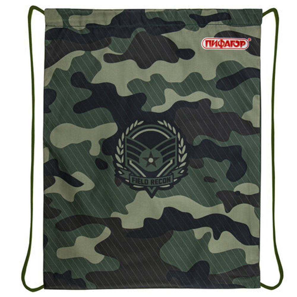 Мешок для обуви ПИФАГОР, 1 отделение, 40х32 см, "Military", 271599