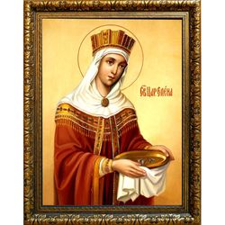 Елена Святая царица. Обретение Честного Креста и гвоздей. Икона на холсте