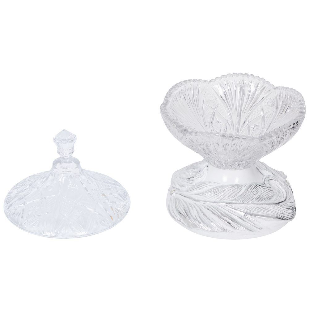 Сахарница стеклянная с крышкой Боа Белый