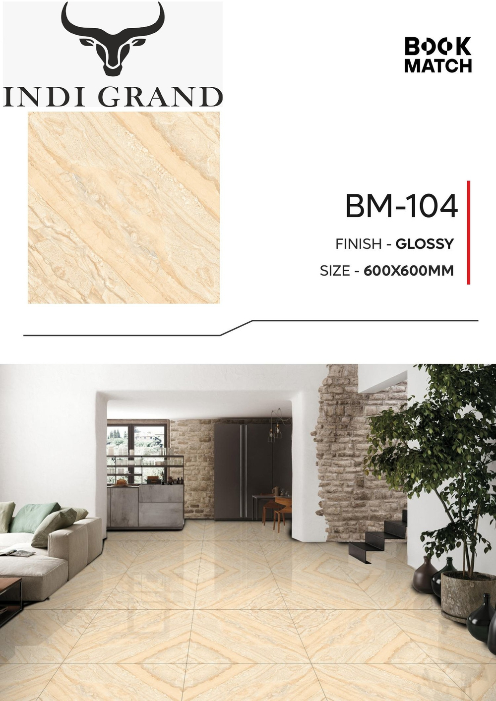 Керамогранит Book Match BM-104 60х60