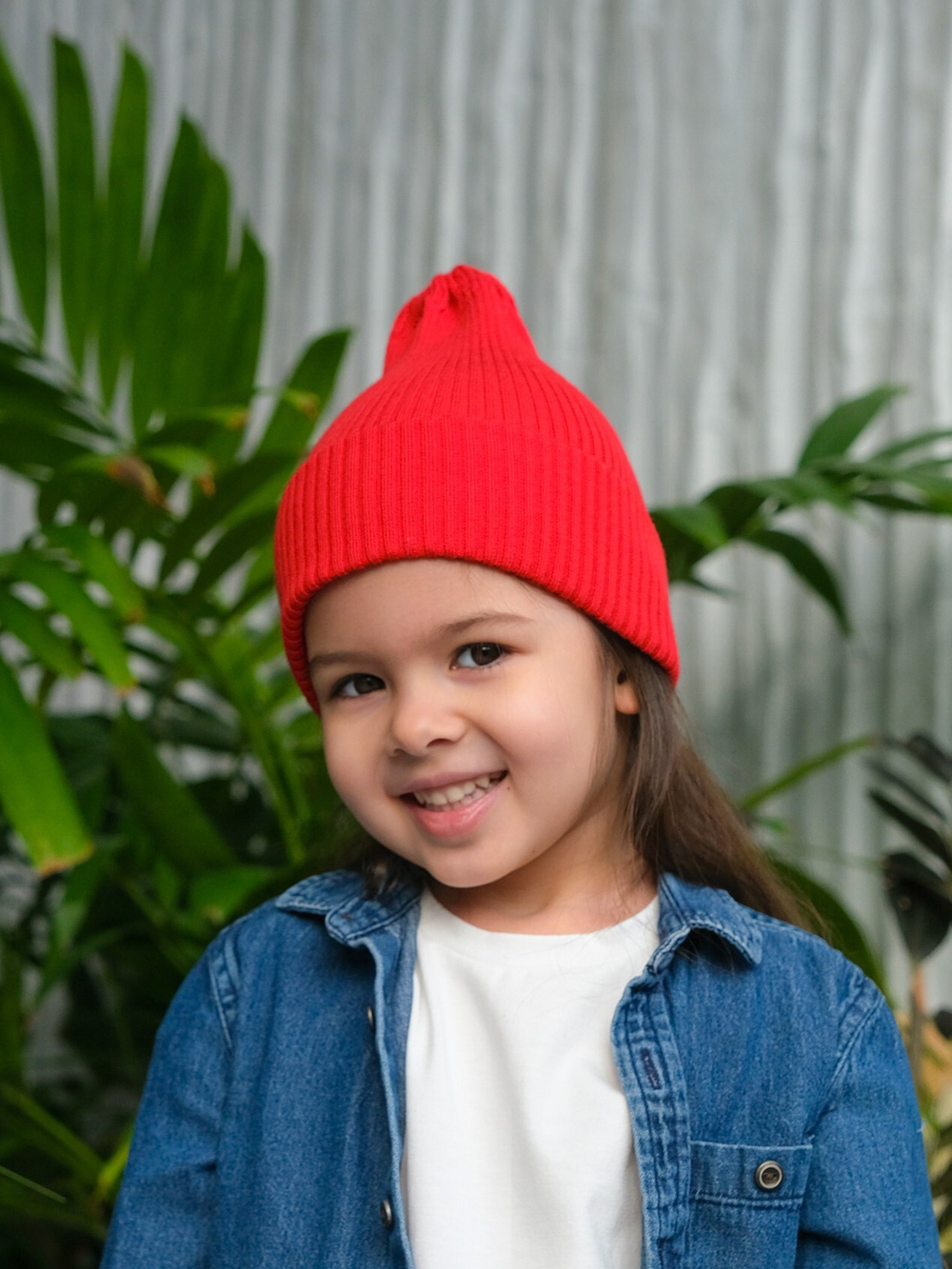 Шапка вязаная-резинка хлопковая КЭП(Красный)