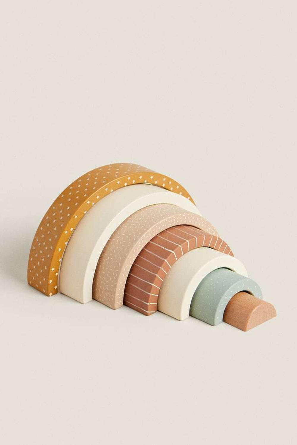 ZARA HOME РАДУЖНАЯ БЛОЧНАЯ ИГРУШКА ДЛЯ ДЕТЕЙ, БЕЖЕВЫЙ
