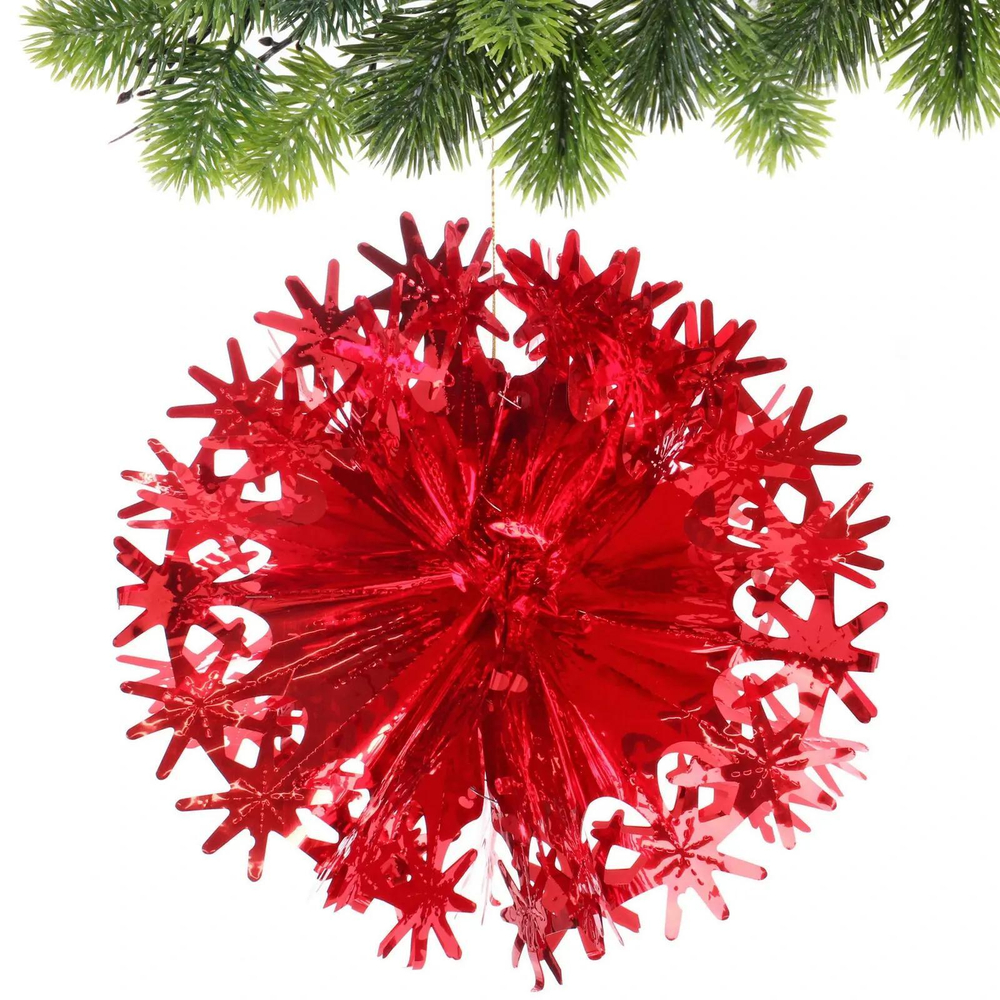 Украшение фольгированное «Волшебный шар» d-30 см, Красный