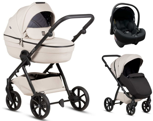 Детская коляска Tutis Uno 6 Plus Leather collection 3 в 1 с автокреслом Elo Lux EduSky Black 1602151 Latte