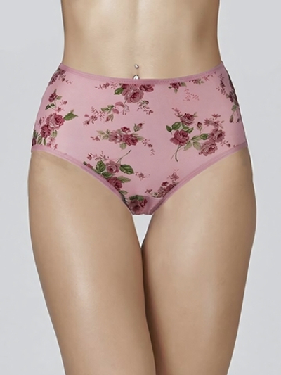 Высокие трусики Charming с розочками (Размер: XL) (Цвет: розовый)