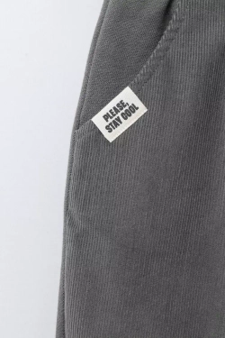 ZARA БРЮКИ ИЗ ВЕЛЬВЕТА И ФУТЕРА, СЕРО-СИНИЙ